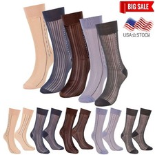 Men Ultra Thin Dress Socks Silk Sheer Business Socks Soft Nylon Work Outdoor NEW