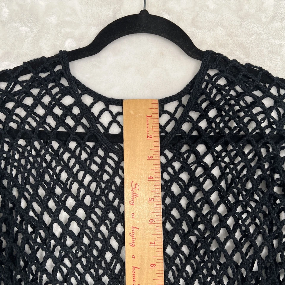 Traje de baño Venus negro sexy red de peces ganchillo cubierta S/M Y2K gótico manga larga Foto 3 de 4