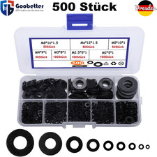 500tlg Nylon Unterlegscheibe Gummischeiben Sortiment M2-M8 Beilagscheiben Set