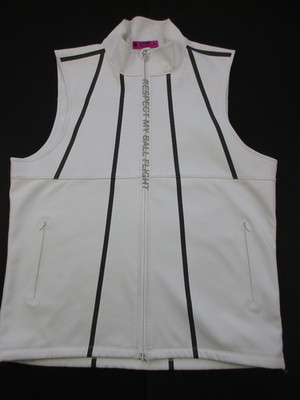 Mens XL G/Fore Vest Full Zip white golf Respect My Ball Flight