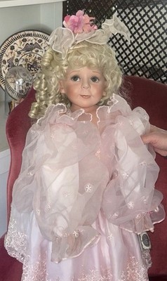 Rustie/Rubert Porcelain Doll , 34  LIFE SIZE , ORIG BOX #95/300 Blonde Ringlets