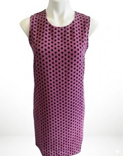 Adrienne Vittadini Women’s Shift Dress SIZE 2 Black Pink Geometric Chain NWOT