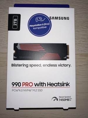 Samsung 990 Pro 2TB with Heatsink Interne SSD M.2 7450 MB/s - MZ-V9P2T0GW - NEU
