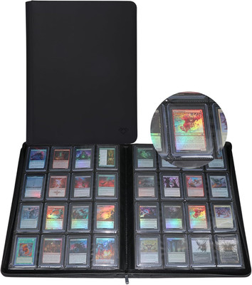 Grinowl 16 Pocket Top Loader Binder  Holds 640 Top Loaders  Large Top Loader Car