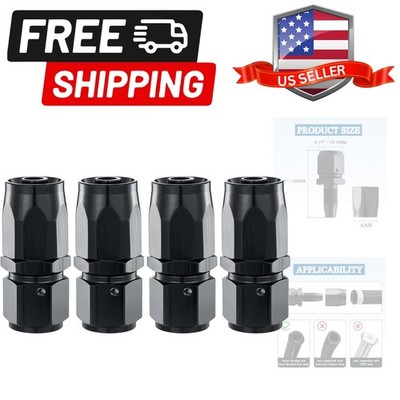 4Pcs 6AN Straight Swivel Hose End Fitting for Fuel Oil Line | for CPE Braided...