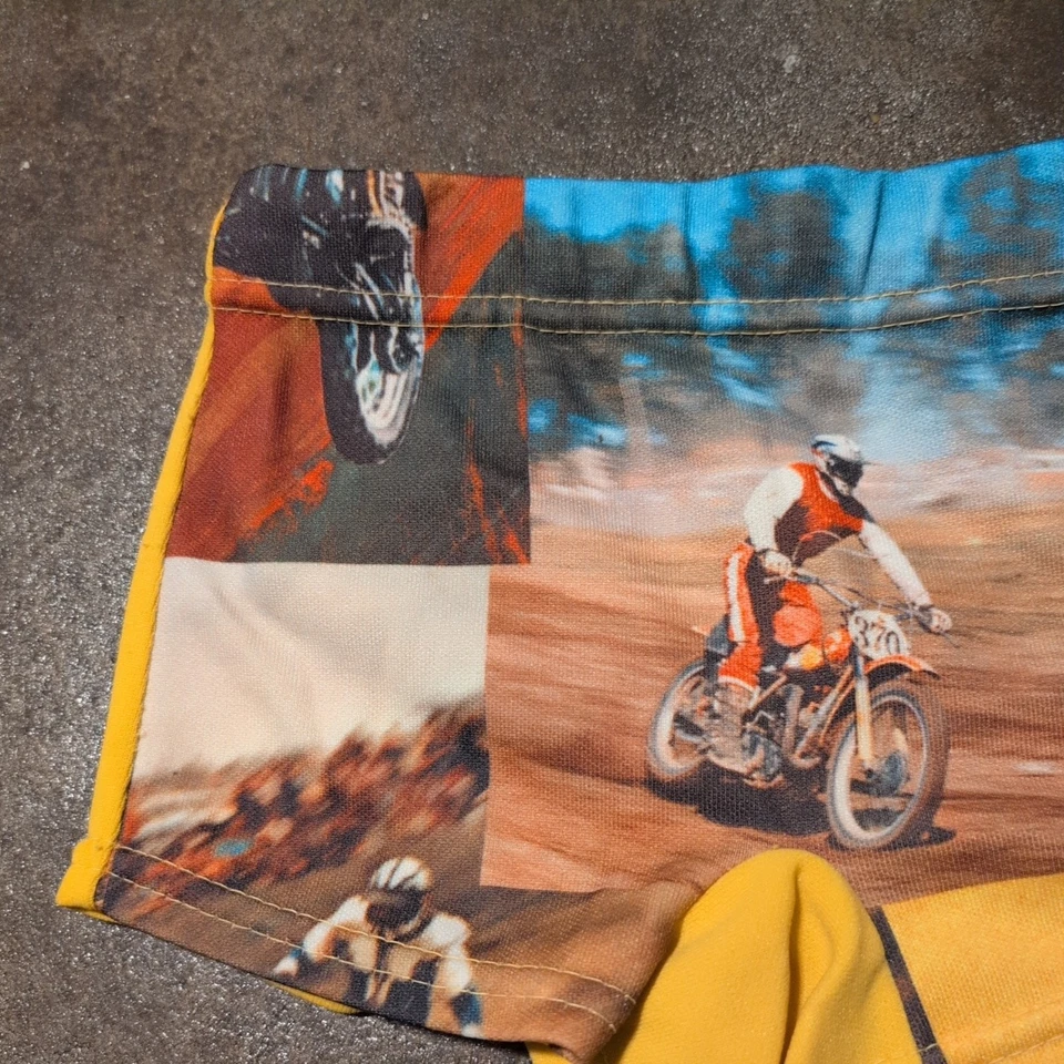 70-е Винтажные Плавки Donmoor Детский Мотокросс Печать РЕДКИЕ S - Изображение 4 из 4