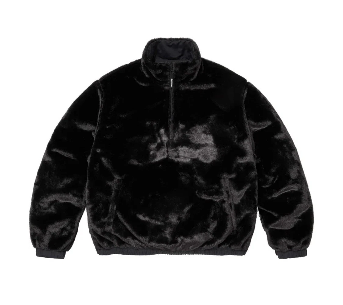 Supreme Umbro Reversible Faux Fur Pullover Jacket Black New In Hand FW26 image 5