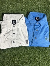 Lot of 2 FootJoy Performance Golf Polo Shirts Size Large Short Sleeve