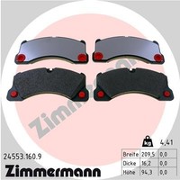 Vorderachse Zimmermann 24553.160.9 Bremsbelagsatz, Scheibenbremse FüR Audi,Porsc