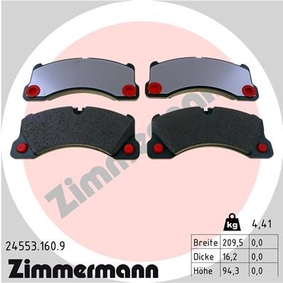 Vorderachse Zimmermann 24553.160.9 Bremsbelagsatz, Scheibenbremse FüR Audi,Porsc-image