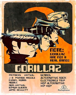 Gorillaz Poster - Virtual Band Alternative Wandkunst - 12X16/16X20/18X24/24X36