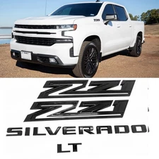4pack OEM Silverado LT Z71 Emblem Nameplate Badge Kit for  2019-25 Black
