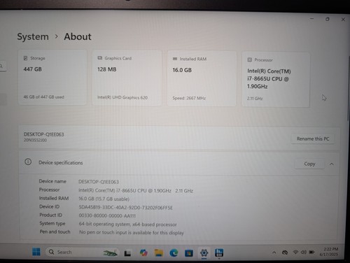 Lenovo ThinkPad T490 | i7 | 16GB RAM | 512GB SSD | FHD | Backlit KB | Win 11 Pro - Picture 17 of 19