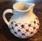 Vintage Italian Art Pottery CREAMER pitcher Hand Painted Floral Design — photo 1