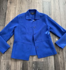Talbots New Button-Front Blazer Jacket Women's 6P Wool Long-Sleeve