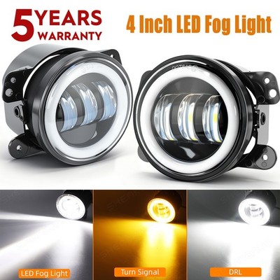 NEW 4 Inch LED Fog Lights Front Bumper Driving Lamps for Jeep Wrangler JK JL JT
