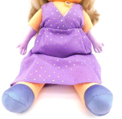 Vintage Fisher Price Jim Henson Muppets Miss Piggy Plush 1980 #890 Purple Dress - Picture 4 of 8