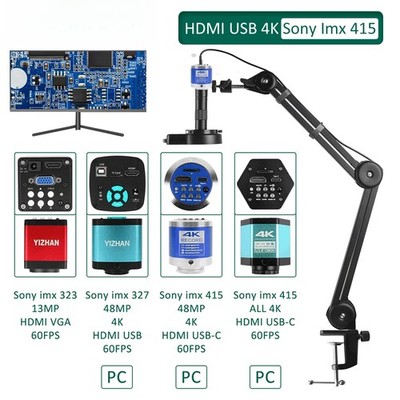 HD Digital Microscopes Electronic 4K Soldering Microscope HDMI VGA USB 150x Lens