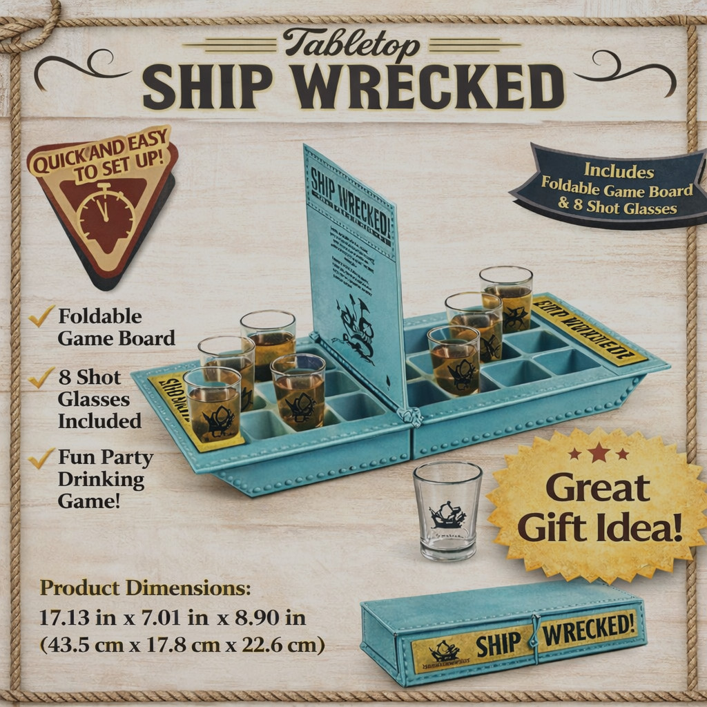"Ship Wrecked" Battleshots Drinking Adult Party Game New, Factory Box Sealed