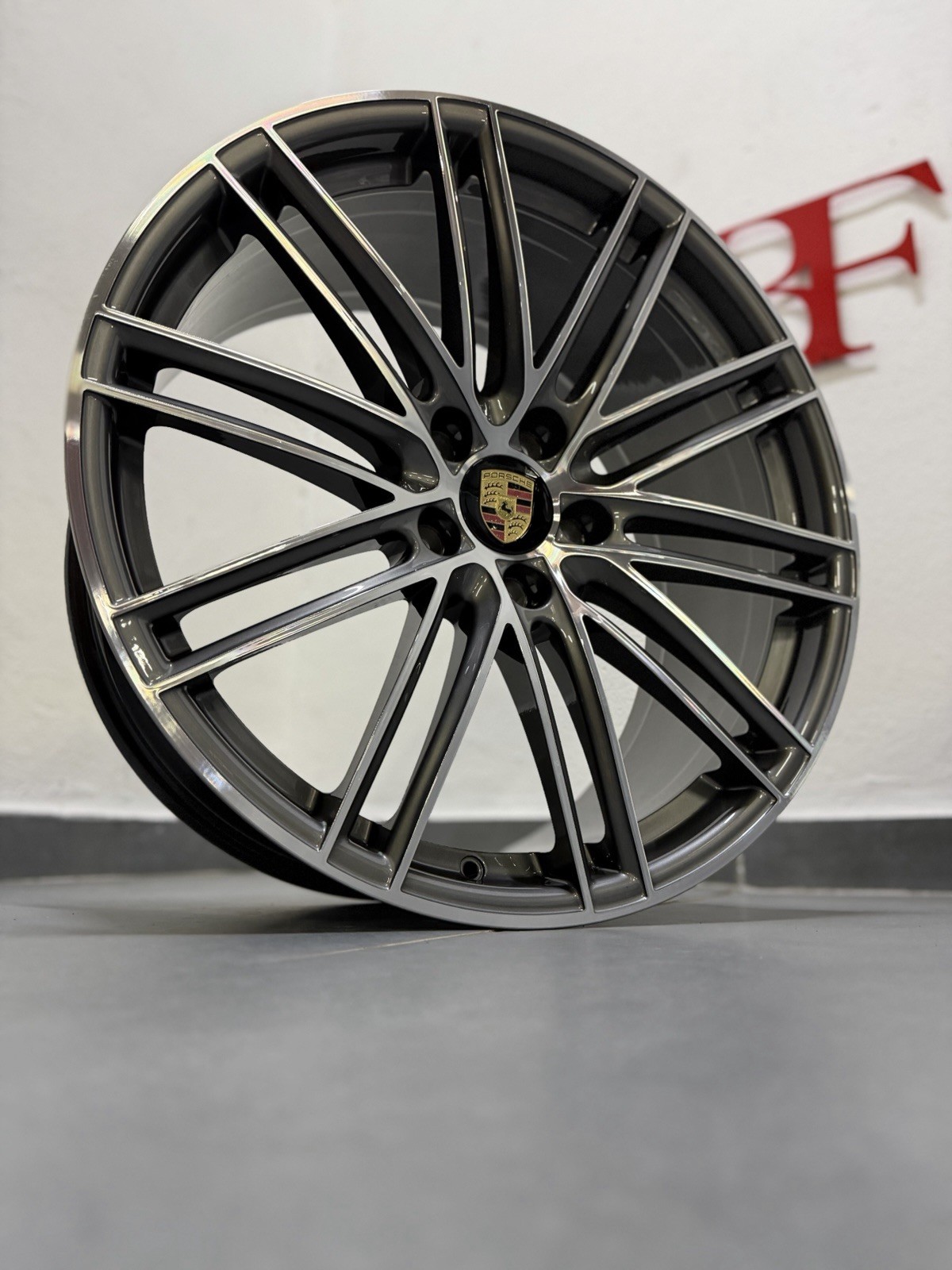 1x Original Porsche Cayenne Turbo Felge Felge 9Y0601025BR VA Bicolor Top 22 Zoll