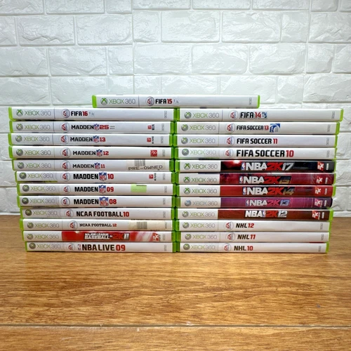 Lot of 25 Microsoft Xbox 360 Sports Games Bundle Tested Working Free S/H 0038