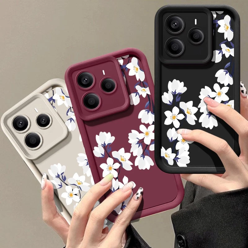 Phone Case For Xiaomi Redmi Note 14 13 12 11 Pro 14T 13T 13C Magnolia Soft Cover - Image 2 of 4