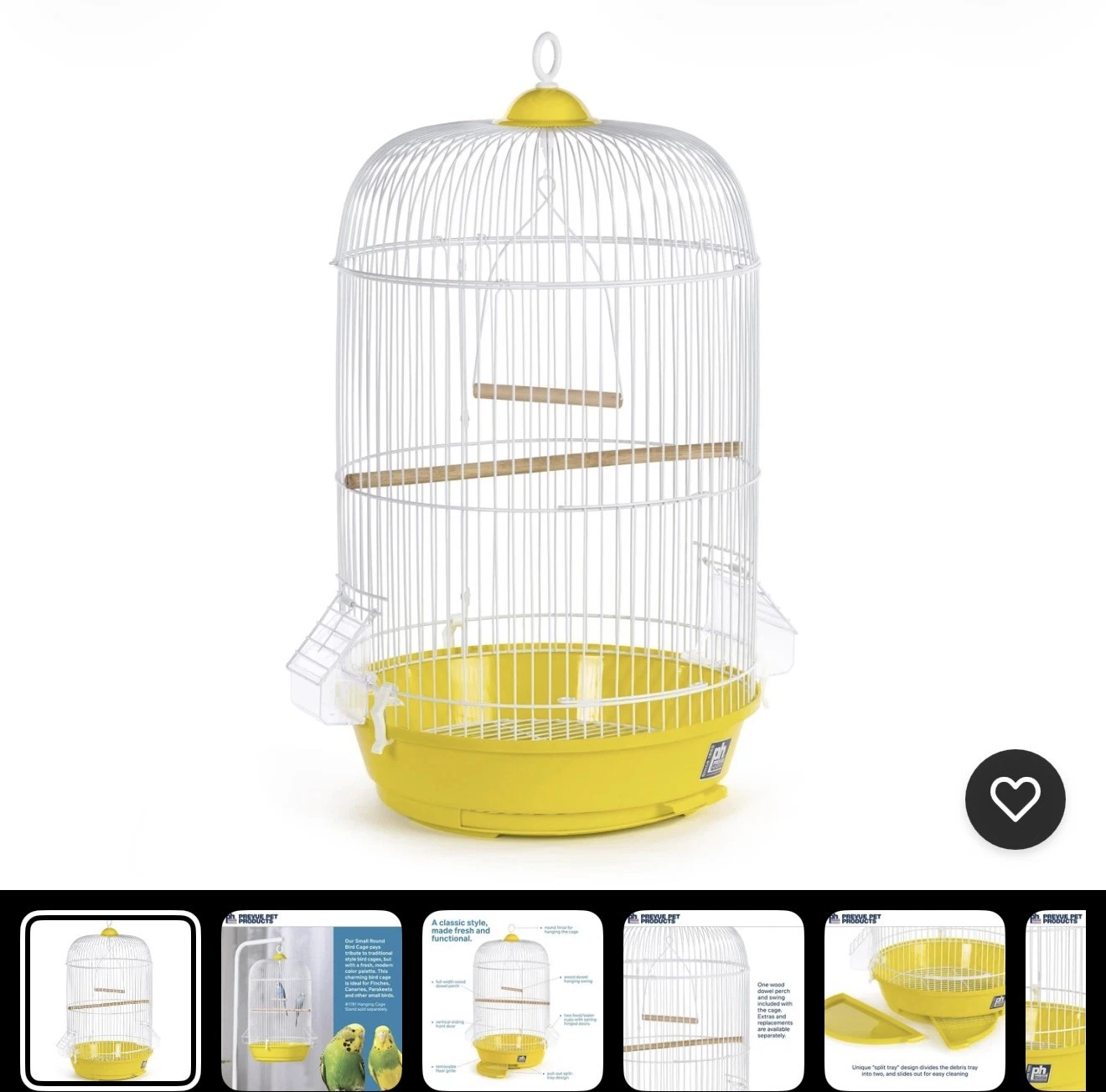 Prevue Hendryx SP31999Y Classic Round Bird Cage, Yellow