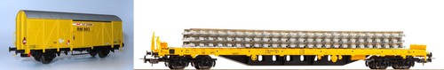 Piko 24501 peso plano. Tren de construcción Rs DC y Rivarossi 6639 vagón Wiebe con luz trasera | Zustand: Neu
