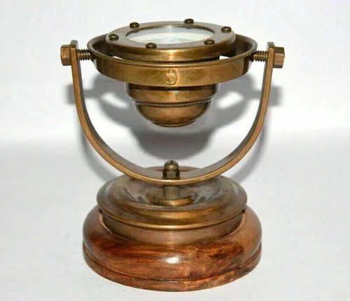 brass nautical gimbal compass vintage ship's binnacle gimballed compass - 第 2/7 張圖片