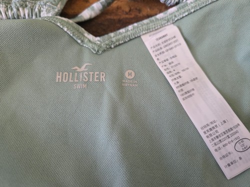 Hollister 2 Piece Green And White Small Floral Print Bikini Size Medium ... - Picture 6 of 7
