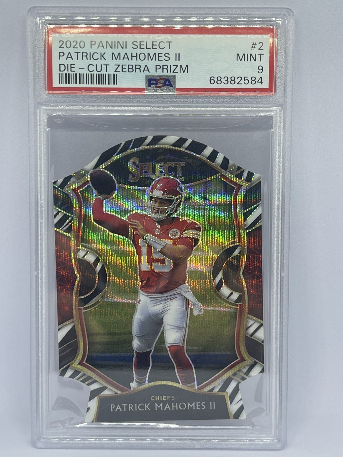 2020 Panini Select Patrick Mahomes II Die-Cut Zebra Prizm PSA 9 Chiefs SSP #2
