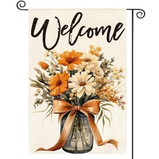 Fall Decorations Flowers Garden Yard Flag Outdoor Gift 12"x18"