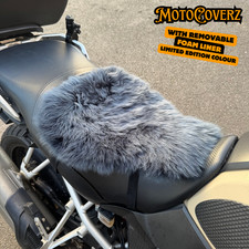 Universal Sheepskin Motorcycle Seat Cover Foam Lined Seats Protector Slate Universal Sheepskin Motorcycle Seat Cover Foam Lined Seats Protector Slate