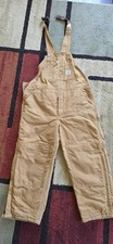 Carhartt Bib Overalls Brown Canvas Duck Quilt Lined Work USA Made R02 42x28
