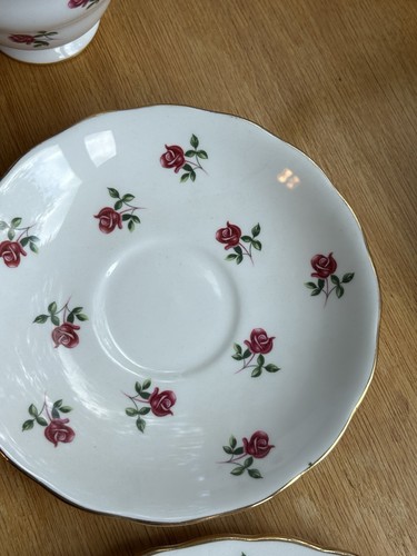 21 Piece Colclough Fragrance Rose English Bone China Tea Set 6/3 Pc Plus Serving - Picture 5 of 22