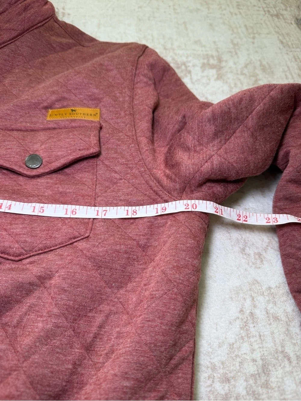 Simply Southern Mauve Red Diamond Quilted Shirt Jacket Men’s Medium image 6