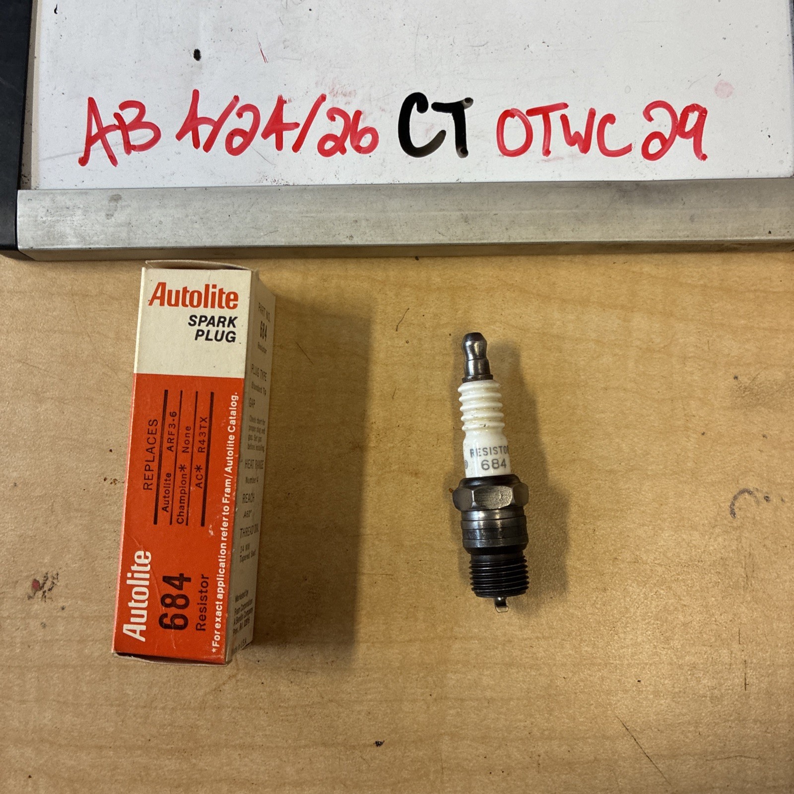 Autolite 684 Copper Resistor Spark Plug - Heat Range 4 - NOS Sold Individually