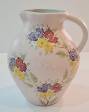 Vintage E. RADFORD H.J Wood Handpainted 1930's Floral Primrose Large Ceramic Jug