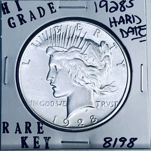 1928 S PEACE SILVER DOLLAR HI GRADE GENUINE U.S. MINT RARE KEY COIN 8198