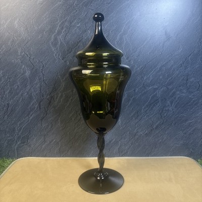 Vintage Empoli Apotheker schönes grünes Glas Candy Sweet 40cm hoch mcm 