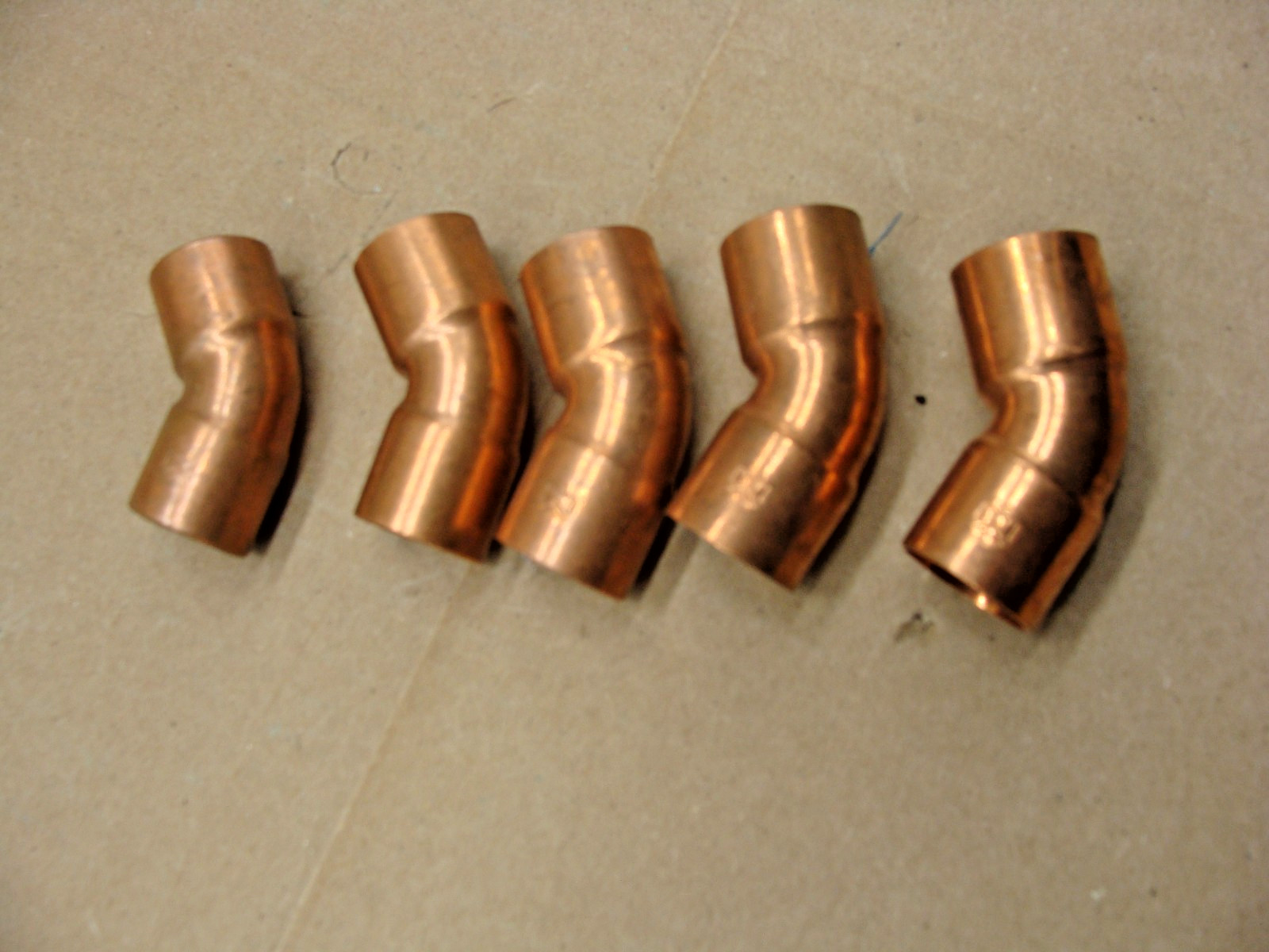 3/4" COPPER 45 DEGREE ELBOW FITTING CXC  LOT OF 10