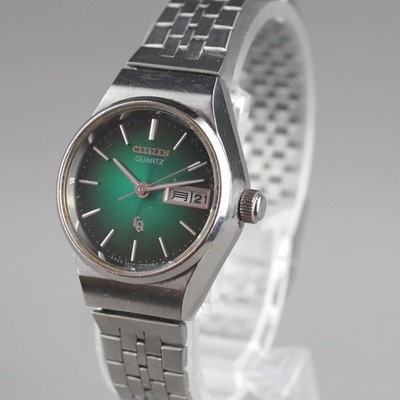 CITIZEN Quartz Vintage 4-751272 Damenuhr Silber 23mm Neue Batterie