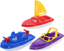 Toddler Bath Toy Boats: Plastic Sailboat Set for Water Play Game - Floating Spee