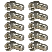 10x F-Type 90 Degree Right Angle Screw-on Male to Female Coax Coaxial Connector