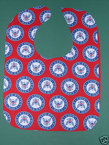 SELLO NAVAL DE LOS ESTADOS UNIDOS BABERO BEBÉ PERSONALIZADO LG Ajustable Hecho en EE. UU. - Imagen 3 de 3