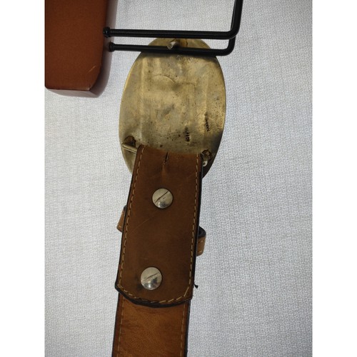 Vintage Alpaka Mexiko Gürtel Fische Sternzeichen Mosaik Intarsien Leder Western Style - Bild 3 von 11