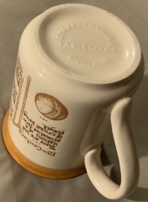 Tasse Céramique Vintage Cricket - History Of Sport - Staffordshire Angleterre
