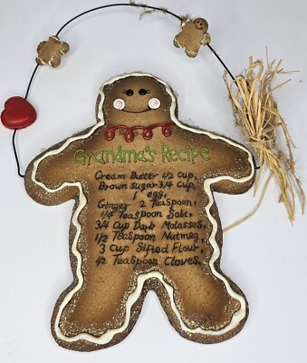 Gingerbread Man Grandma s Recipe Wall Hanging Plaque