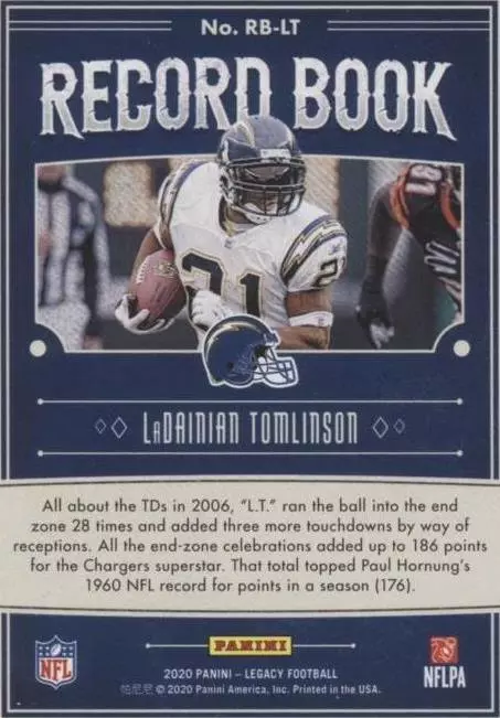 2020 Panini Legacy LaDainian Tomlinson #RB-LT