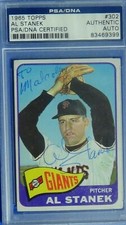 1965 Topps Al Stanek #302 PSA Authentic PSA/DNA Cert Auto